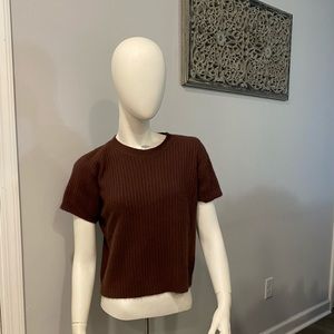 Vintage Montana Blues Angora Rabbit Brown 90s Cropped Sweater Medium